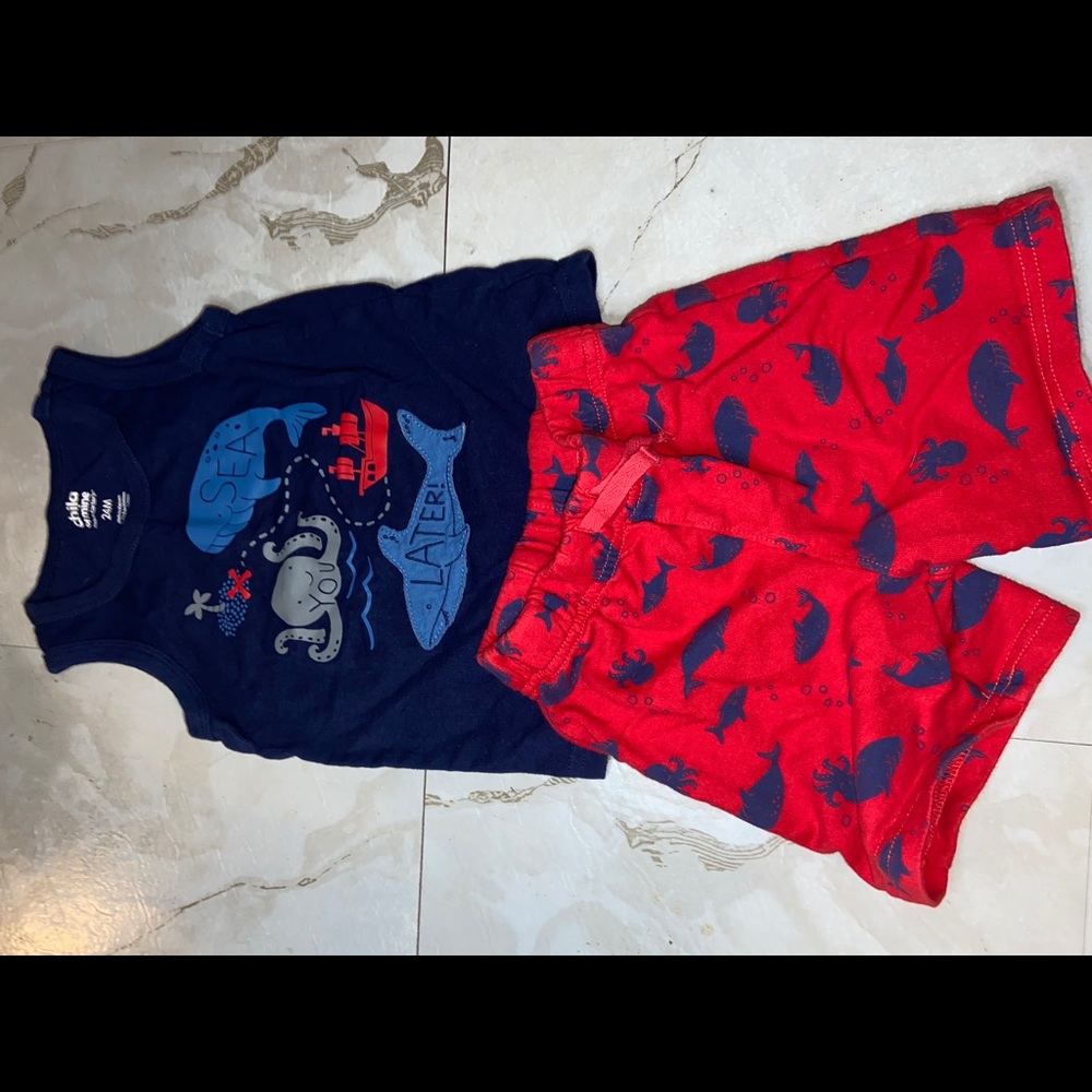 Carter’s navy/red outfit for boys size 24 months
